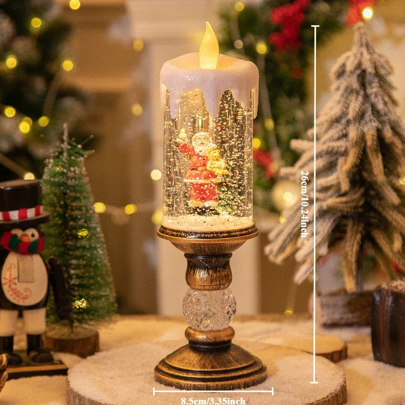 Dekorative Weihnachts-LED-Kerzen mit Schneeeffekt