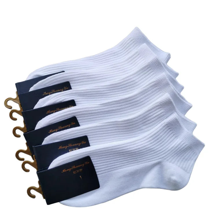 5 Pairs 1 Lot Men Women Socks Unisex Ankle Socks 100 cotton 1 Pack Set Solid Color Short Low Cut Sock White Black Sox Soks