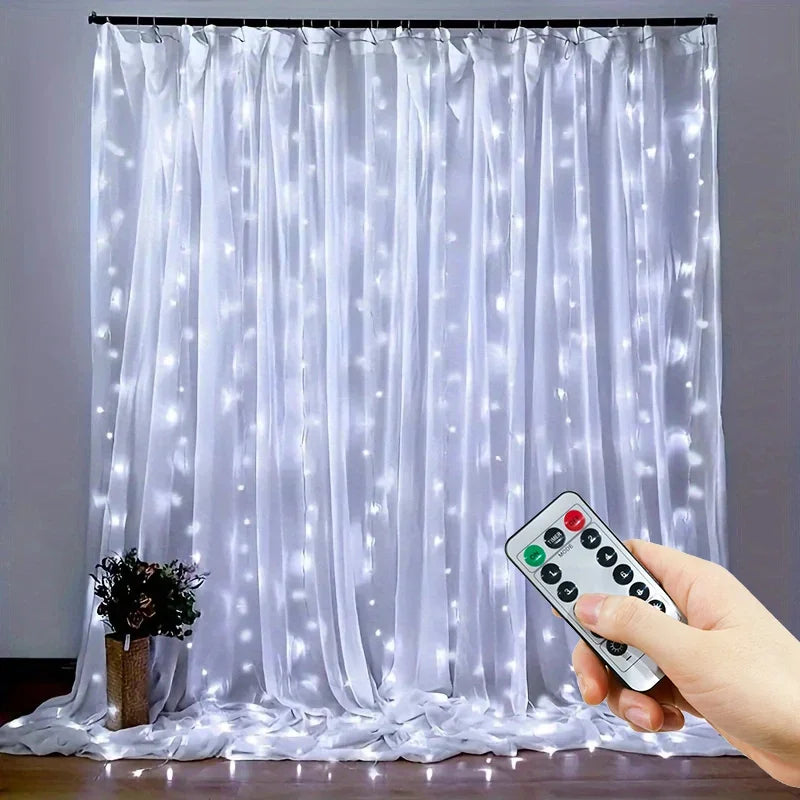Weihnachtslichtervorhang – USB-betrieben mit 8 Lichtmodi