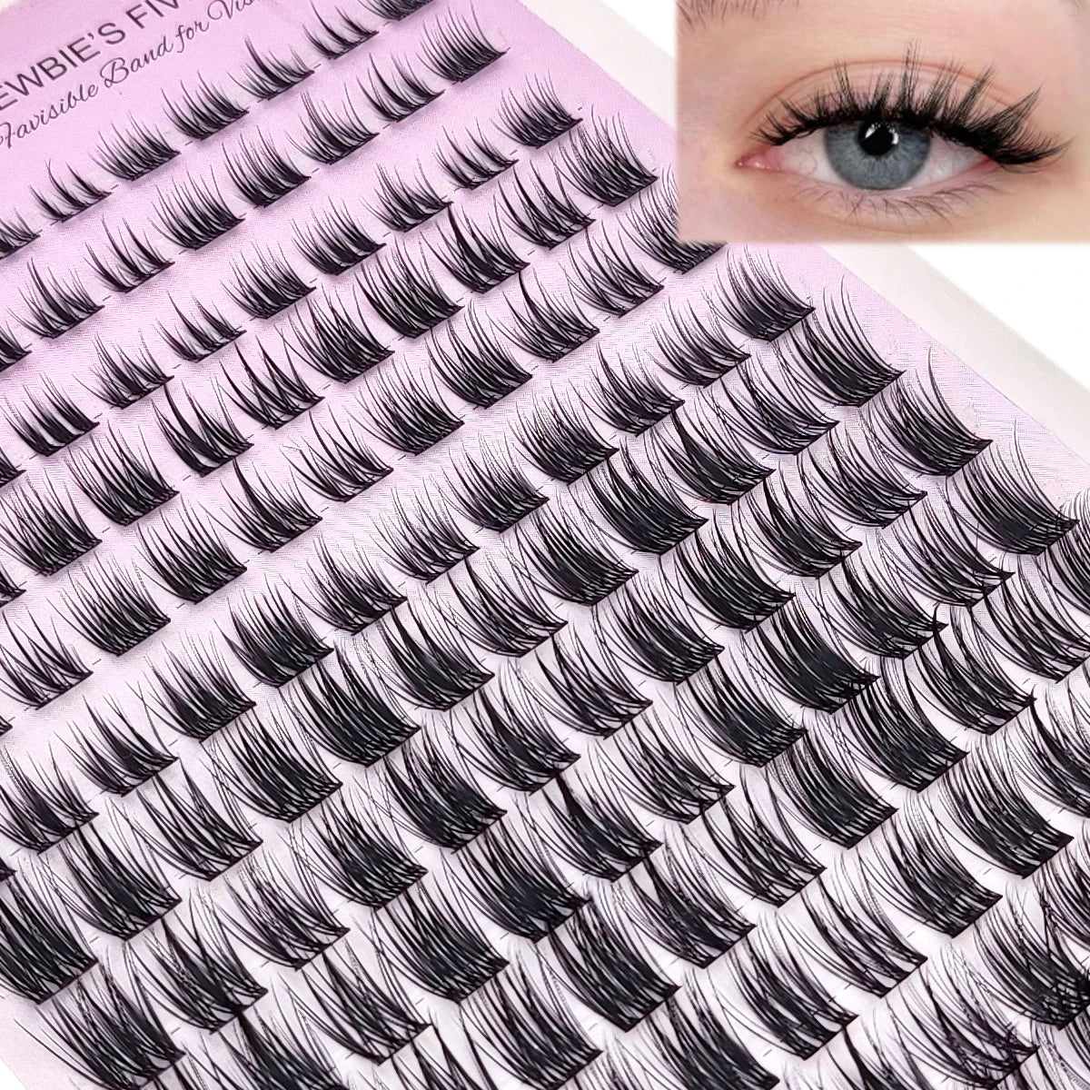 HBZGTLAD 15 Row Fairy Eyelash Cluster Manga Eyelash Cluster Transparent Spike Anime Eyelash Extension Makeup Tool Personal Manga