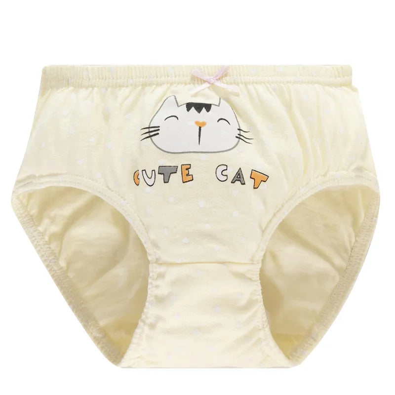 5 Pcs/Lot Cotton Girls Panties Cute Cat Cartoon Girls Underwear 3-13 Years Kids Underpants For Girl Child Panty Children Briefs