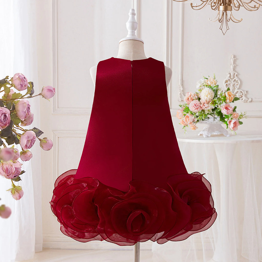 Elegant Dress For Girls Flower Ruffles Princess Dress For Children Formal Evening Wedding Birthday Party First Communion Gown