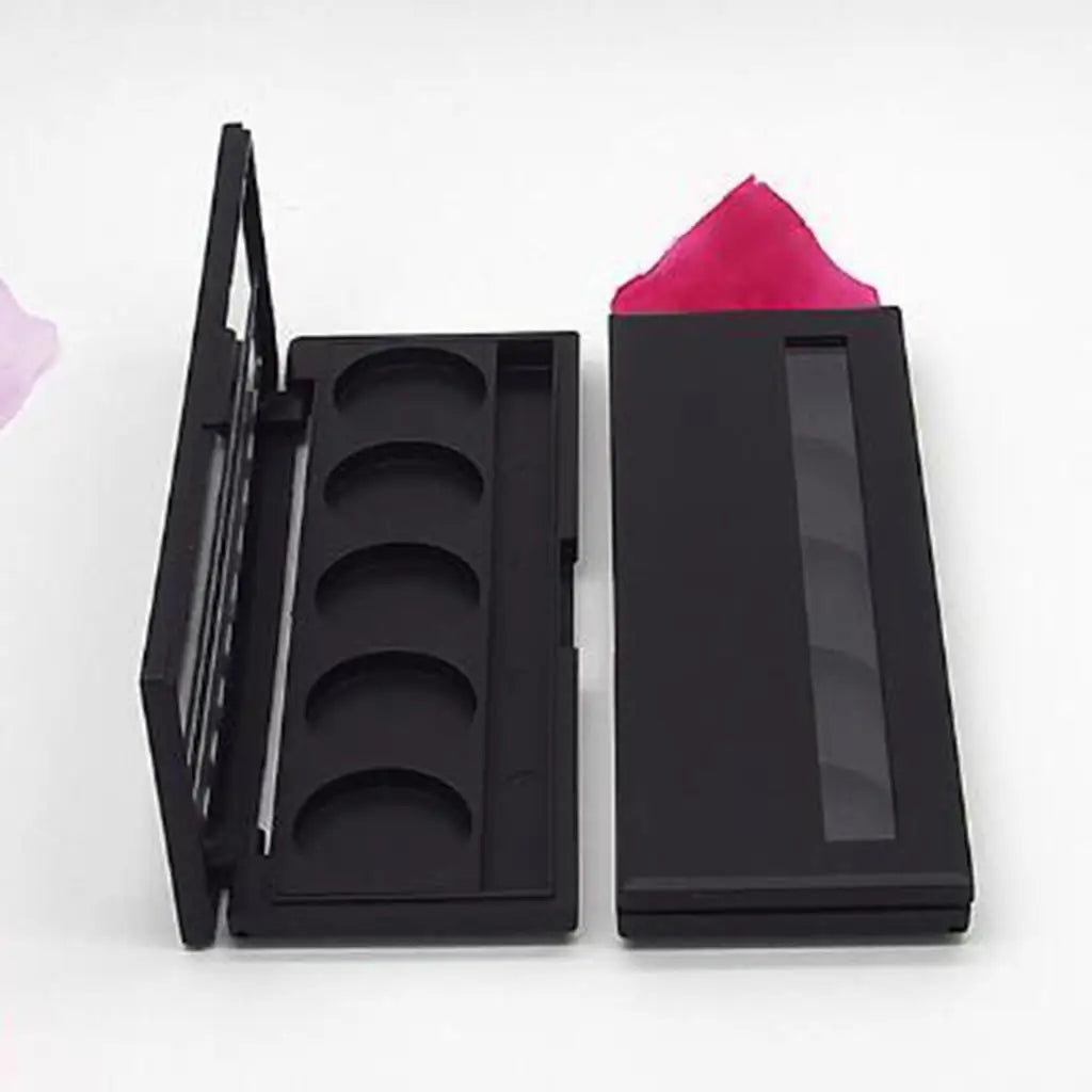 Empty Makeup Case Portable Blusher Box with Clear Window Makeup Palette for DIY Makeup Set Full Kit and Travel Use
