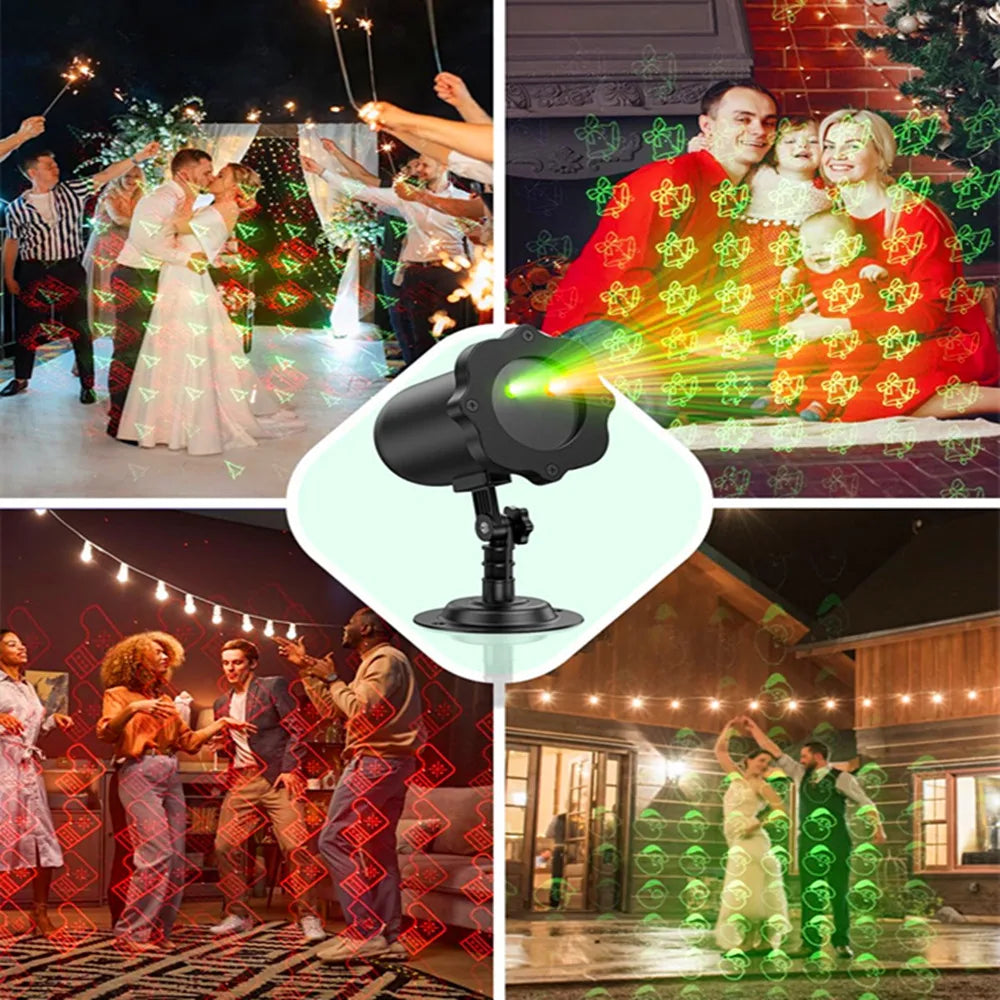 Laser Projector Outdoor Lights, IP65 Waterproof LED Christmas Lamps With Remote Control for Christmas, Party, New Year, Holiday
