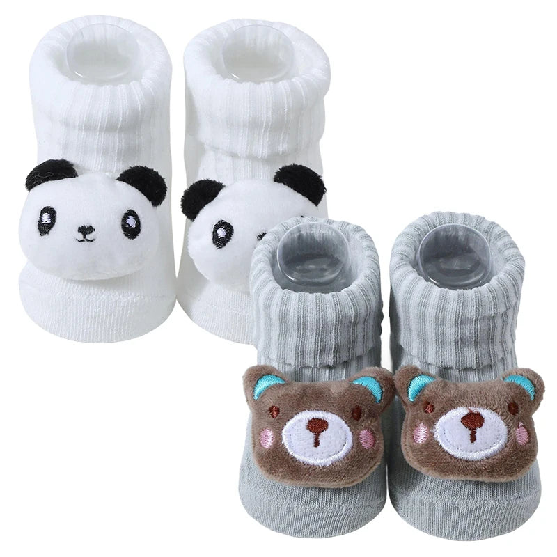 2 Pairs/lot Baby Socks Girls Boys Newborn Accessories Cotton Cartoon Animals Kids Infants Gift Clothes Children Baby Stuff