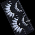 2 Pairs/Set 3D White Eyelashes Clear Band Snow Color Eye Lashes Cosplay Halloween Manga Lashes Makeup Up and Lower Bottom Lashes