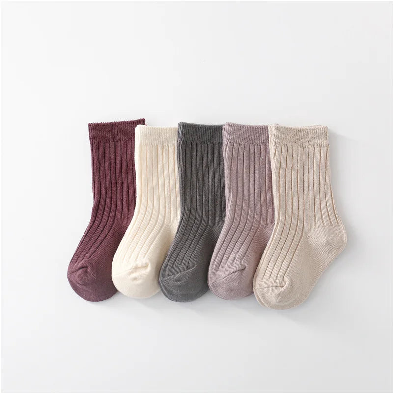 0-5Years 5Pairs/lot Baby Girls Boys Socks Cotton Soft Children's Socks Korean Style Socks For Girls Boys Spring Autumn Winter