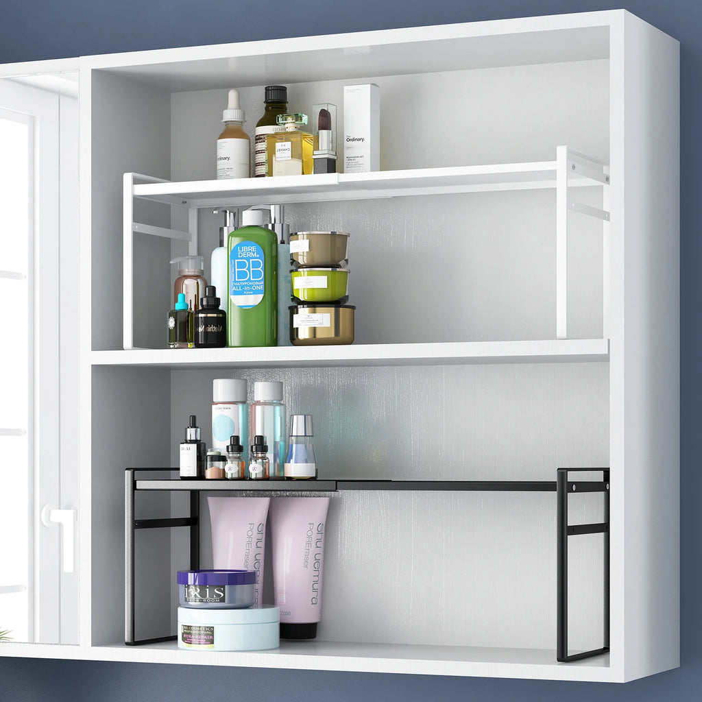 Bathroom Mirror Cabinet Storage Box, Bathroom Cabinet Partition Organizer, Cosmetics Shelf Combination, Layered Storage Solution