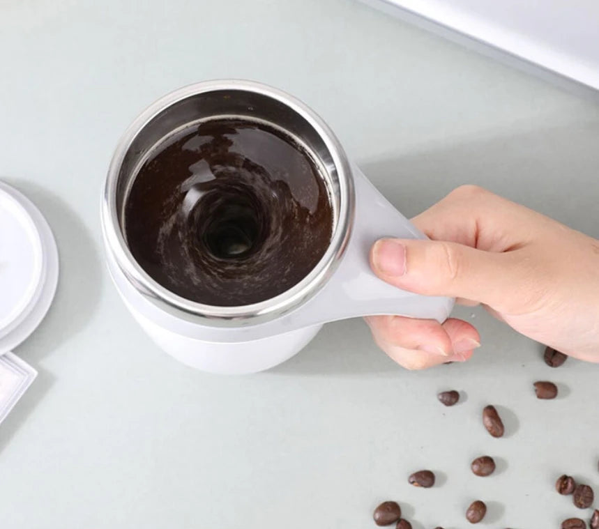 1pcs Automatic Self Stirring Magnetic Mug Stainless Steel Temperature Difference Coffee Mixing Cup Blender Mixer Thermal Cup
