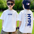 Kids Boys T-shirt HYPE Letter Short Sleeve Tee Quick Dry Breathable Sport Tops for Children Girls Daily Wear Hip-hop Streetwear