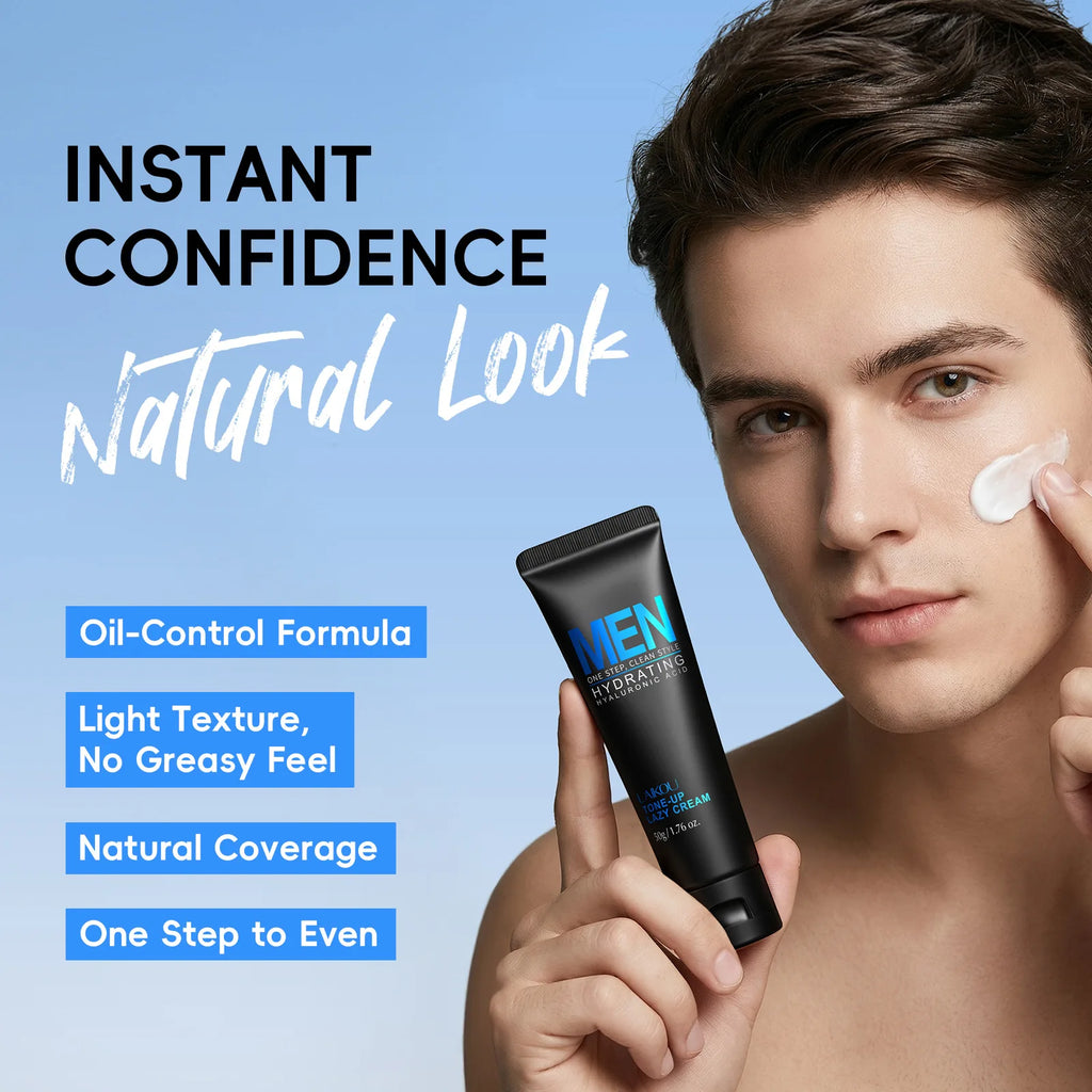 LAIKOU Men BB Cream Natural Whitening Revitalising Nourishing Brighten Cream  Face Foundation Tone Up Cream Lazy Concealer 50g