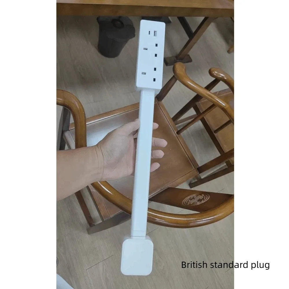 Rotates 180° Electrical Outlet Extender Adjustable Length White Power Socket Expander Punch-free Power Outlets Extender