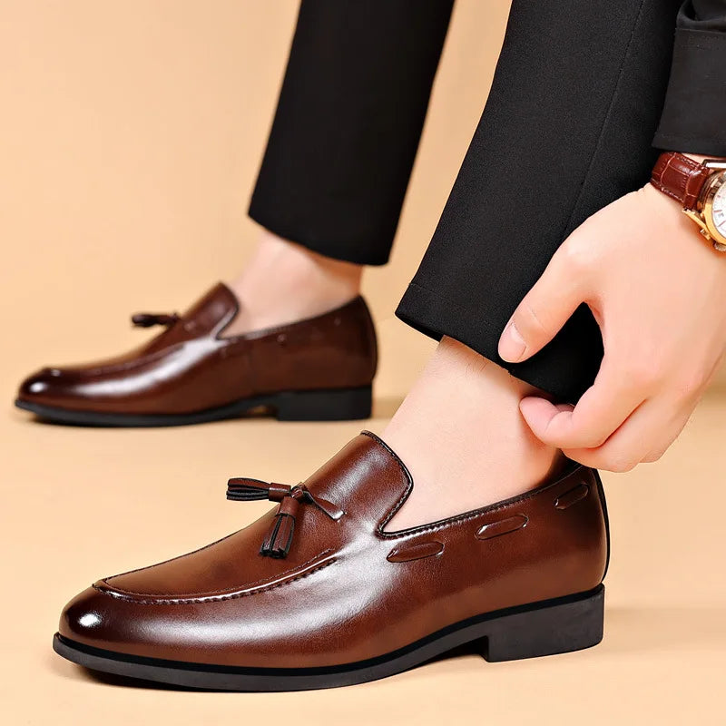Men's Dress Shoes New Pu Leather Fashion Shoe for Mens Large Size Business Formal Casual Shoes Slip on Wedding Men Shoes Zapatos