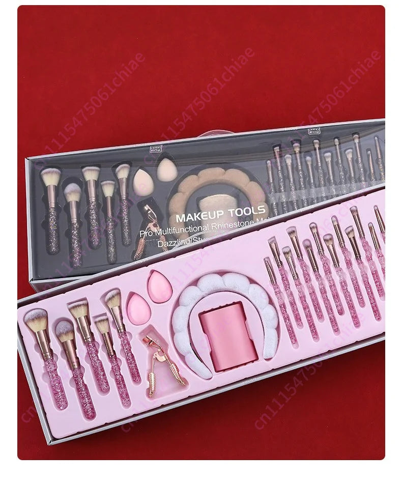 Professional 23pcs Crystal Diamond Makeup Brush Set Rhinestone MakeupBrush Set Gifts for Woman Unique Bling Glam Makeup Brushes