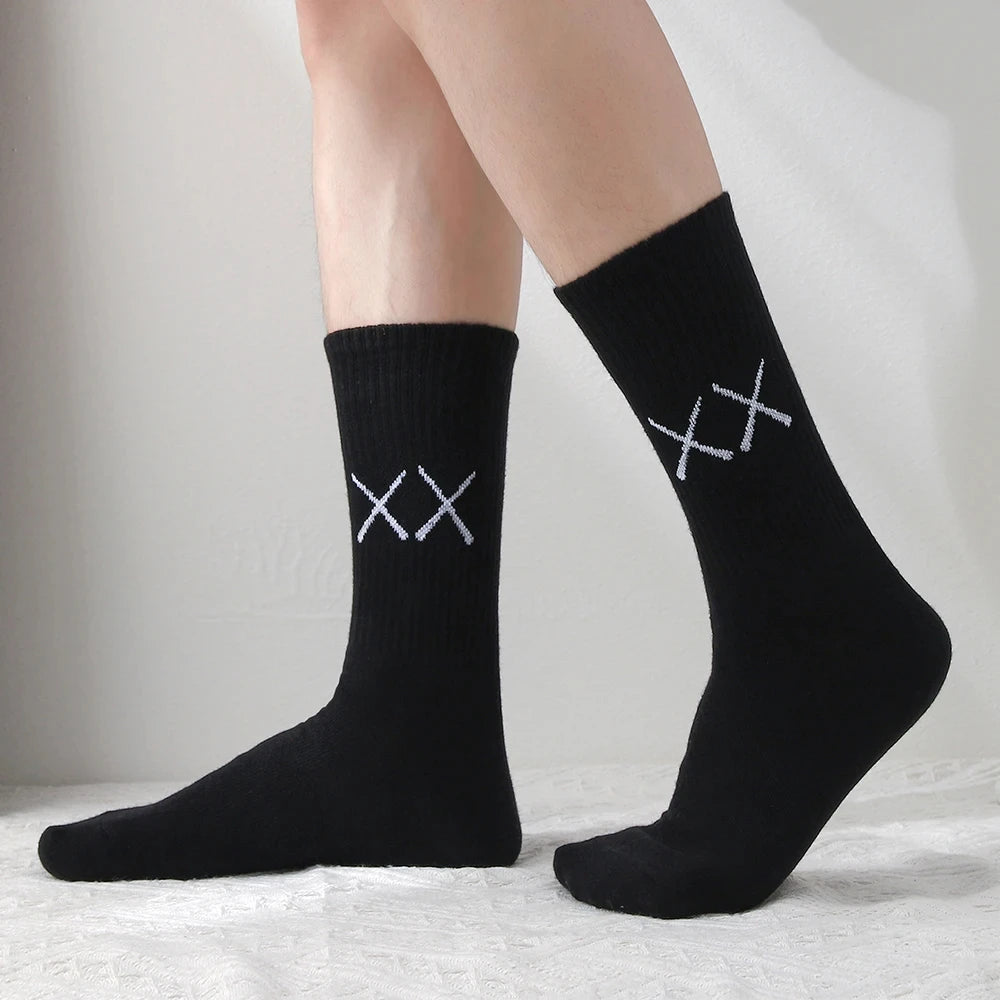 5Pairs/Lot Cotton Socks Men Soft Breathable Long Socks FASHION Solid Color Deodorize White Socks Man Outdoor Sports Soccer Sock