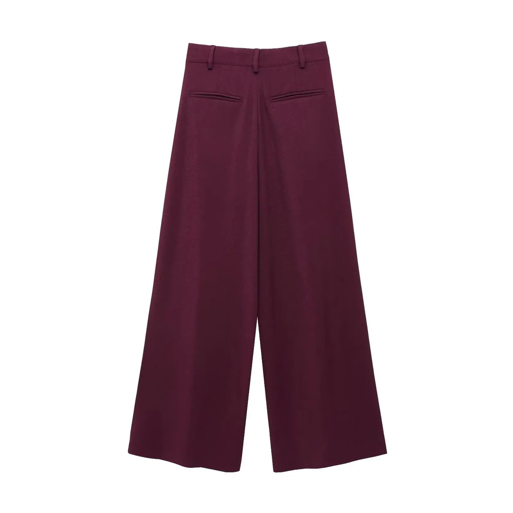 Damen-Blazer-Set mit plissierter Hose mit weitem Bein, eleganter Damenanzug, neu in passenden Zweiteilern für Damen, 2010738