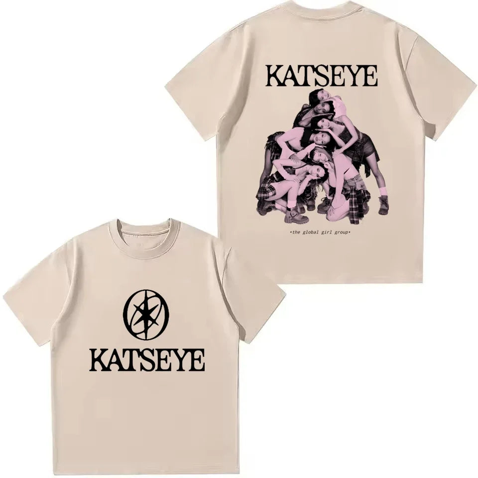 Kids T Shirt Girl Group Katseye Print Fashion Girls T Shirt Summer Casual Short Sleeve Tee Boys Clothes Children O-Neck Tee Tops