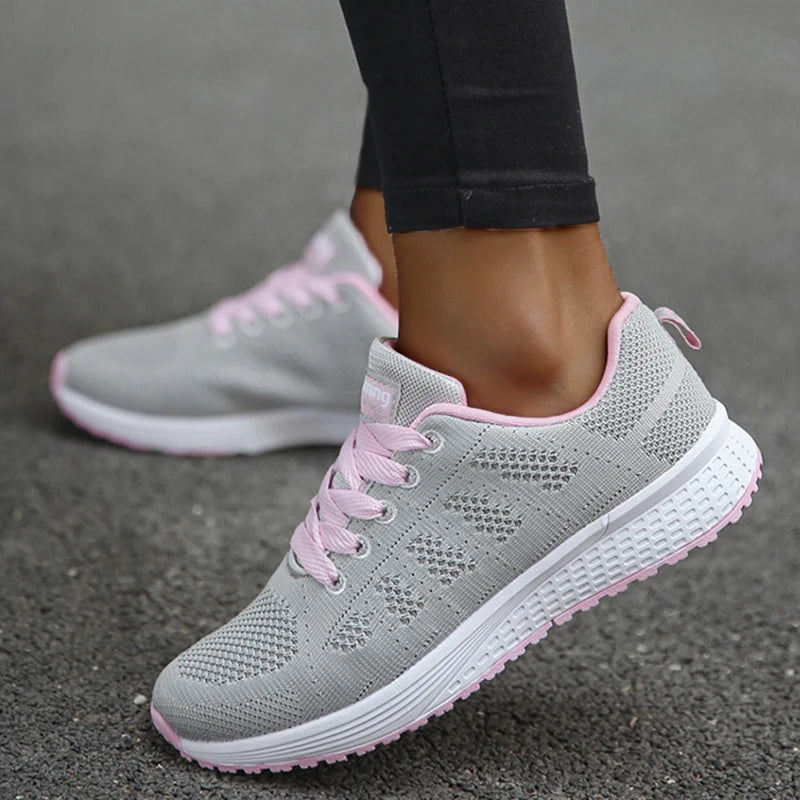 Woman Sneakers Shoes Fashion Lace Up Women's Sneakers Offers Solid Women's Sports Shoes Non-Slip Footwear Shoes For Women