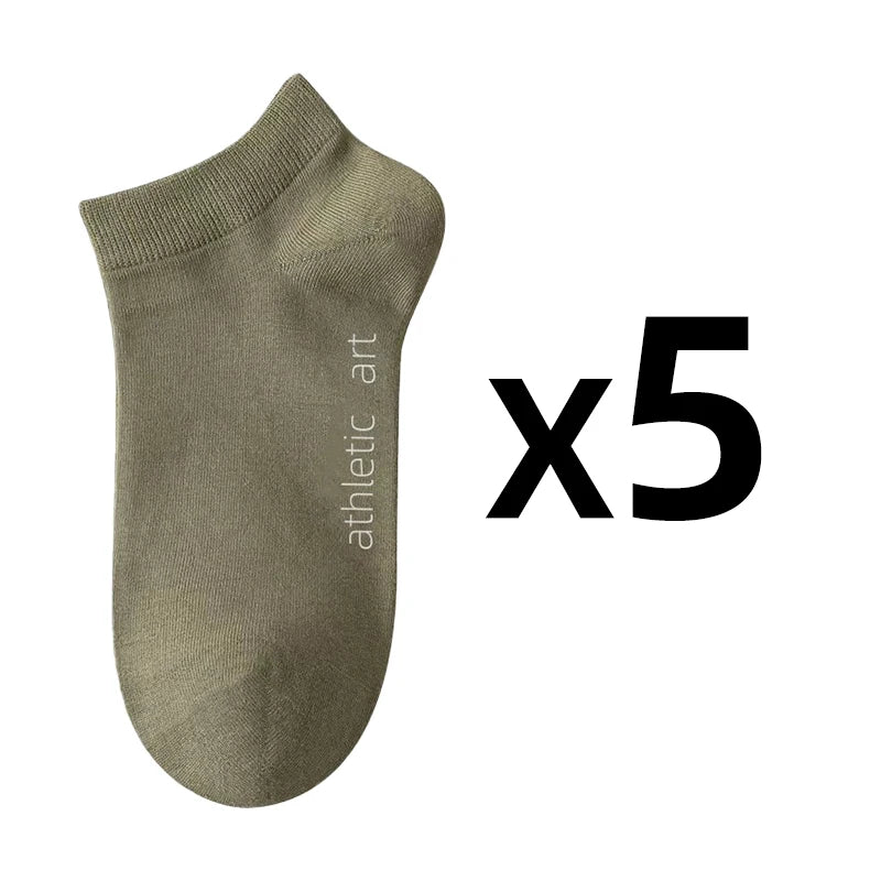 5 Pairs/Lot Men's Cotton Socks Low Tube Ankle Hot Selling New Spring Autumn Breathable Comfortable Simple Fashion Street Socks