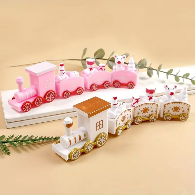 Mini-Weihnachtszug aus Holz – Süße Tischdekoration für Zuhause