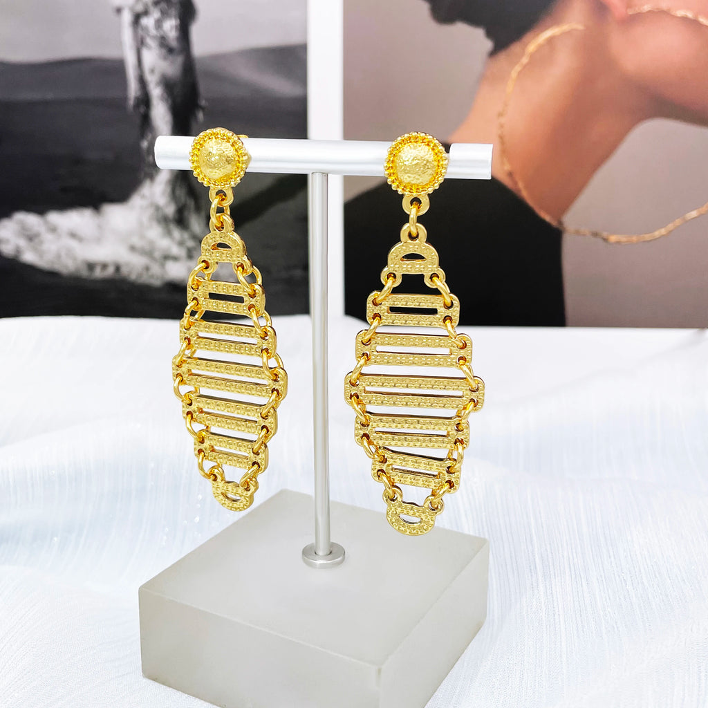 Fashion Jewelry Set For Women 18K Gold Plated Classic Design Necklace Earrings Bracelet And Ring Full Set Jewelry Wedding Party