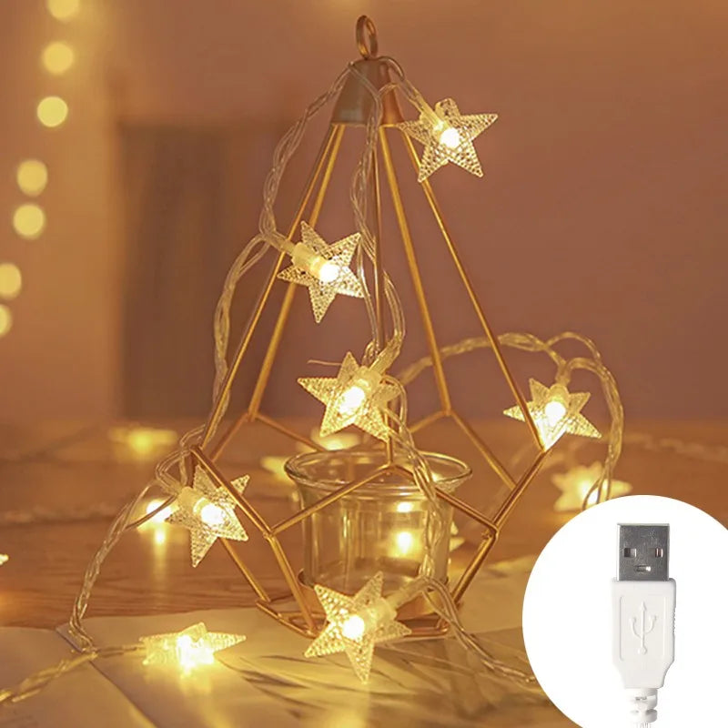 LED-Sternen-Lichterkette – Romantische Weihnachtsdekoration