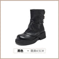Womens Western Cowgirl Boots Autumn Winter New Waterproof Thick Bottom Casual Shoes Fashion Versatile Women's Short Boots Mujer