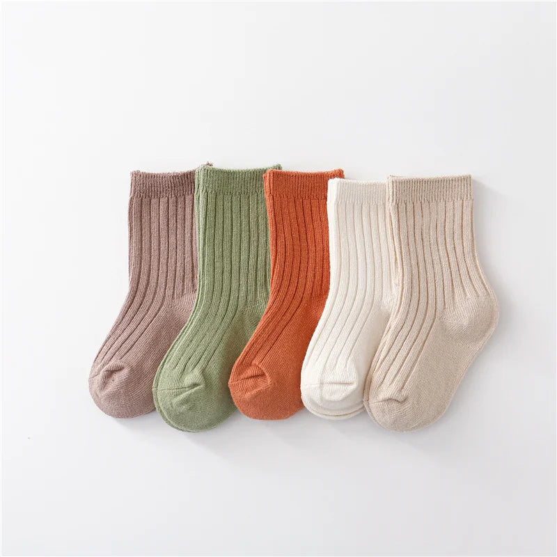 0-5Years 5Pairs/lot Baby Girls Boys Socks Cotton Soft Children's Socks Korean Style Socks For Girls Boys Spring Autumn Winter