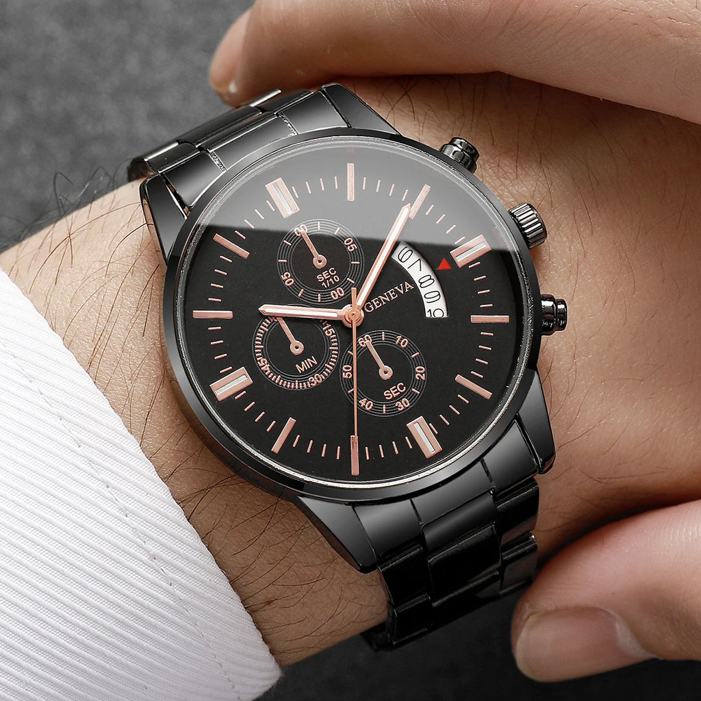 Luxury Men Business Watches Fashion Calendar Quartz Watch for Man Clock Relogio Masculino（Without Box）