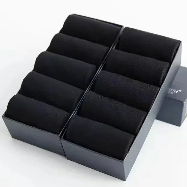 20Pcs/Lot Men's Pure Cotton Socks Plus Size Solid Color Casual Office Business Long Socks Breathable Soft Men's Socks EU39-48