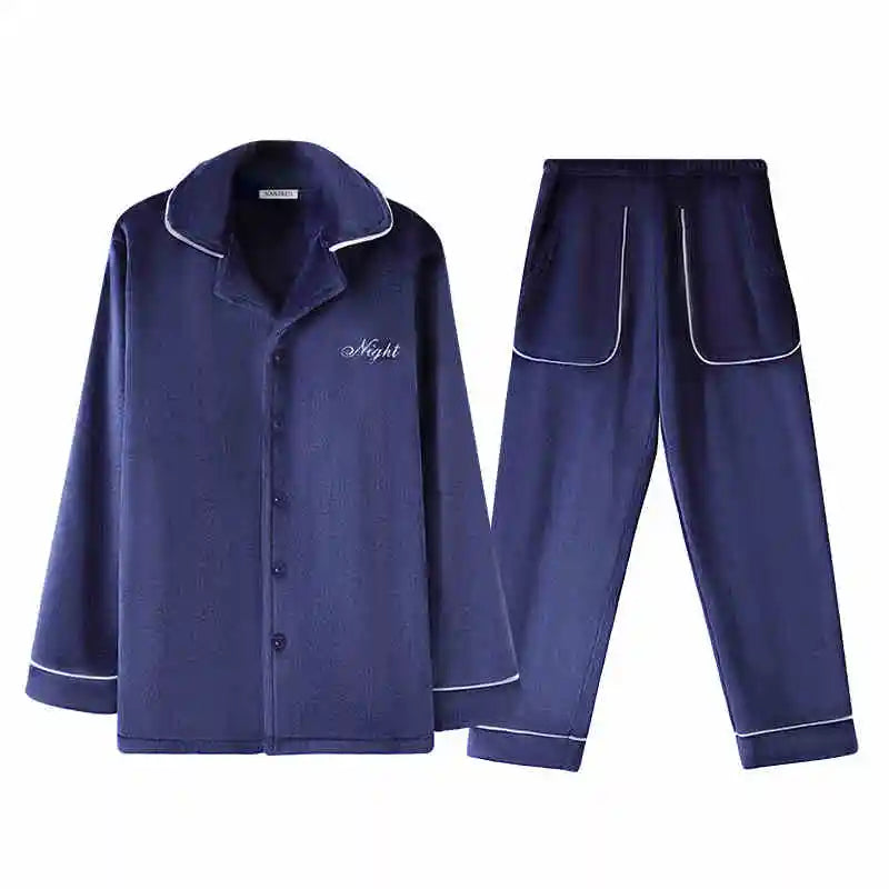 Pajamas For Men's Winter Pajama With Pants Sets Long Sleeve Casual Sleepwear Pyjama Male Homewear Suit Lounge Plus Size Пижама