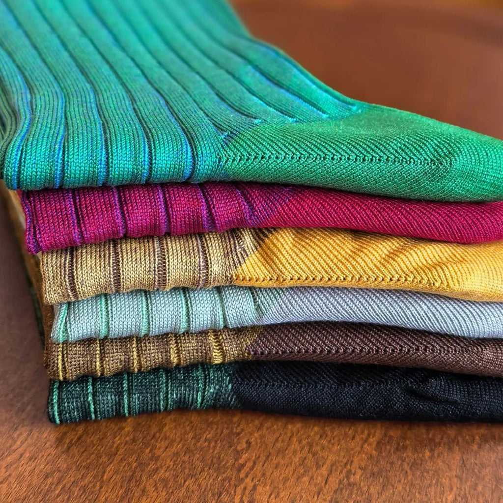 3 Pairs/Lot Man Socks Cotton Striped Business Breathable Silk Socks Autumn and Winter Formal Dress Sock