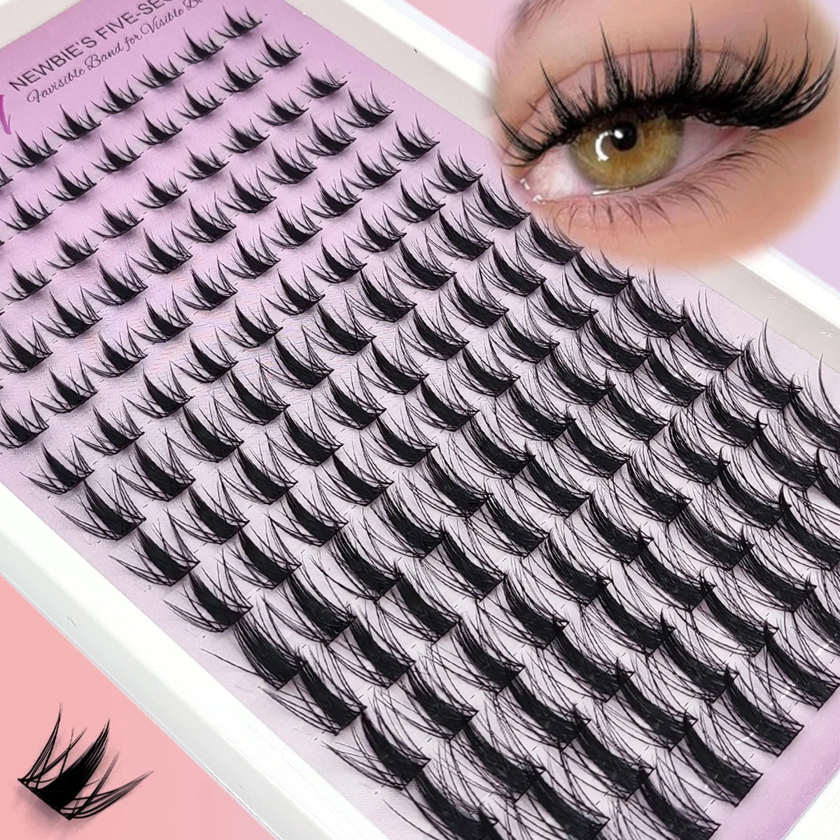 HBZGTLAD 15 Row Fairy Eyelash Cluster Manga Eyelash Cluster Transparent Spike Anime Eyelash Extension Makeup Tool Personal Manga
