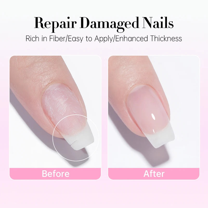 UR SUGAR 1/2Pcs Clear Fiber Rubber Base Gel Manicure Broken Nail Repaired Construction Fiberglass Semi Permanent Soak Off UV Gel
