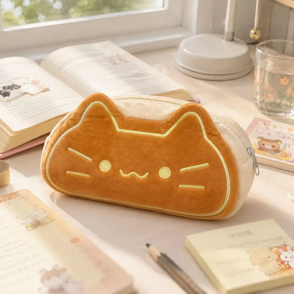 Kawaii Katzen-Federmäppchen aus Plüsch