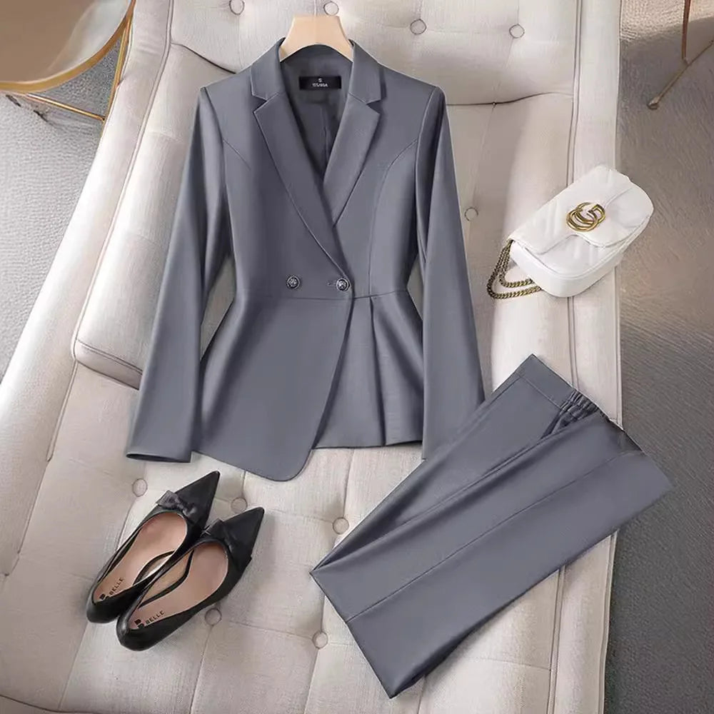 Damen-Blazerjacke in großen Größen, stilvolles Nischen-Design, Business-Look für Bewerbungsgespräche und Büro, formeller Hosenanzug
