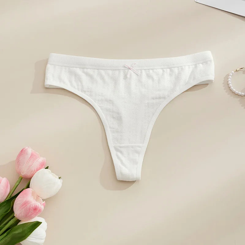 Cotton Girls Panties Cute Sexy Women Briefs Lady Thong BowKnot Underwear G String Female Lingerie