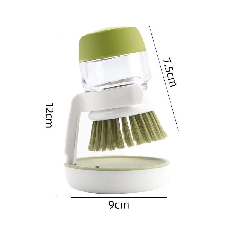 Ergonomische Palm-Geschirrbürste mit integriertem Seifenspender
