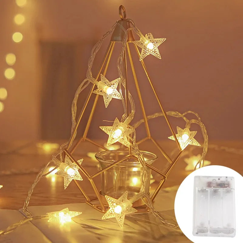 LED-Sternen-Lichterkette – Romantische Weihnachtsdekoration