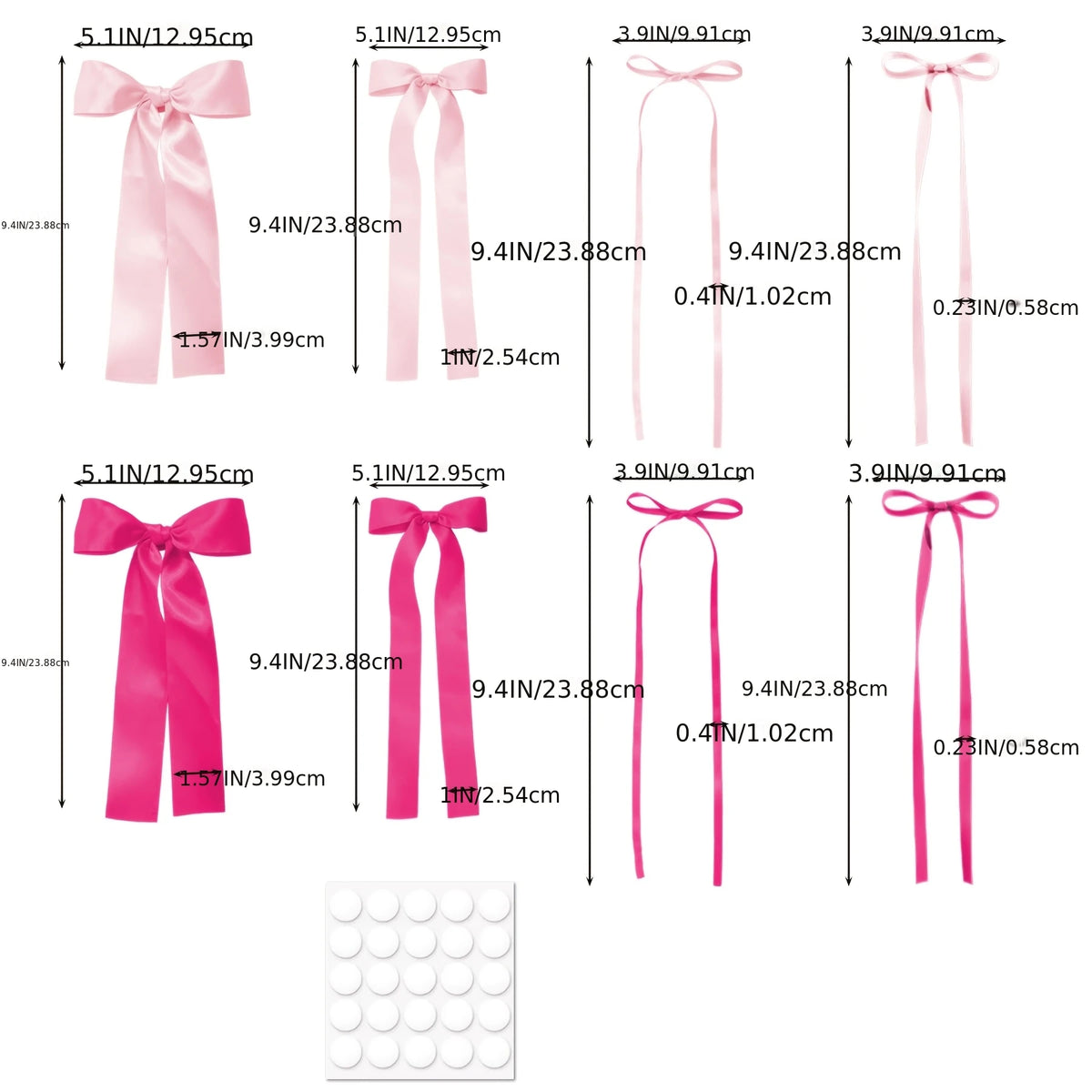 24-Piece Set of Pink Bow Wall Decorations DIY Bow Garland Suitable for Photo Backgrounds, Birthday Decorations, Room and Bedroom Arrangements, Weddings, Baby Showers, Bachelor Parties, Etc. (Pink and Rose Red)