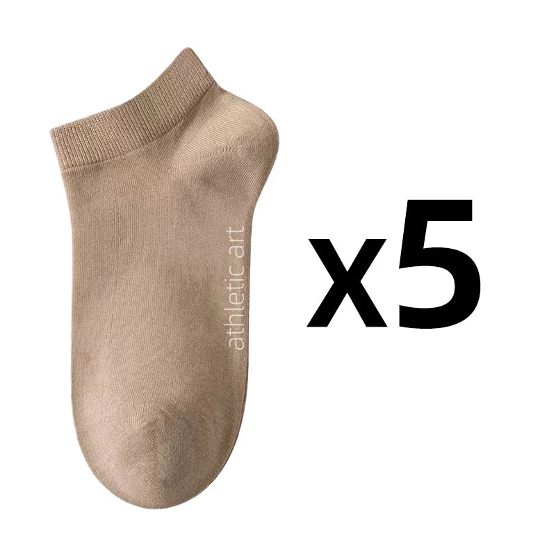 5 Pairs/Lot Men's Cotton Socks Low Tube Ankle Hot Selling New Spring Autumn Breathable Comfortable Simple Fashion Street Socks