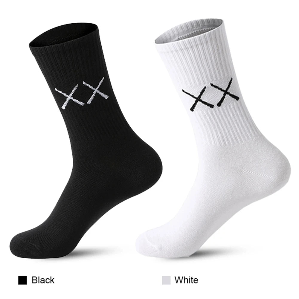 5Pairs/Lot Cotton Socks Men Soft Breathable Long Socks FASHION Solid Color Deodorize White Socks Man Outdoor Sports Soccer Sock