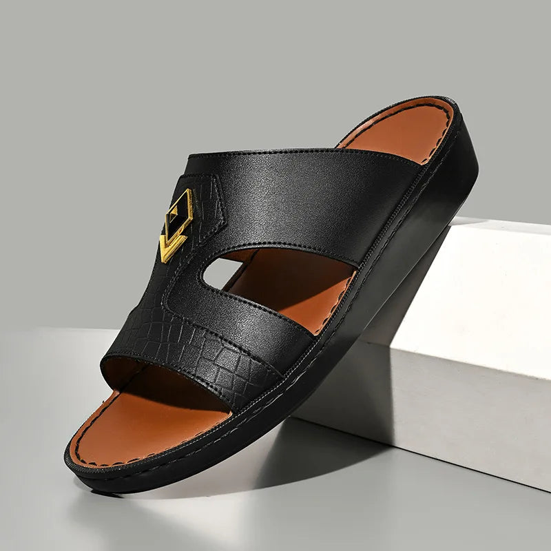 2026men's Slippers Fashion Outdoor Casual Cool Slippers Summer Open-toe Beach Slippers Non-slip Platform Sandals Chanclas Hombre