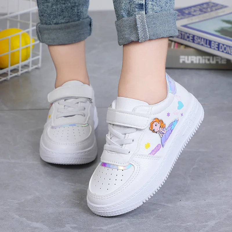 Kids Sneakers Four Seasons Girls Fashion Sports Running Shoes Non-slip Children's Flat Shoes Casual Breathable Outdoor Sneaker