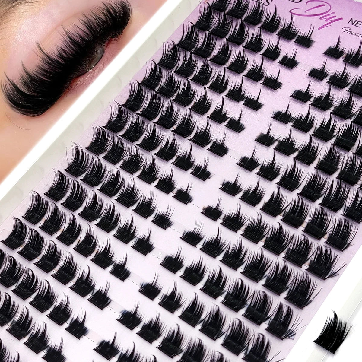 HBZGTLAD 15 Row Fairy Eyelash Cluster Manga Eyelash Cluster Transparent Spike Anime Eyelash Extension Makeup Tool Personal Manga