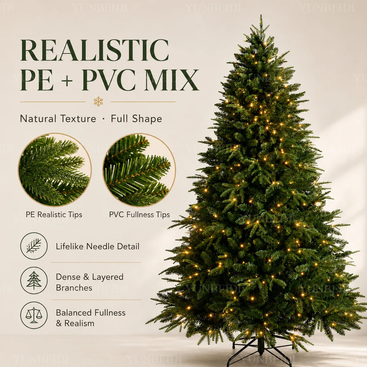 👉 Premium Weihnachtsbaum PE & PVC – Ultradicht & Naturgetreu