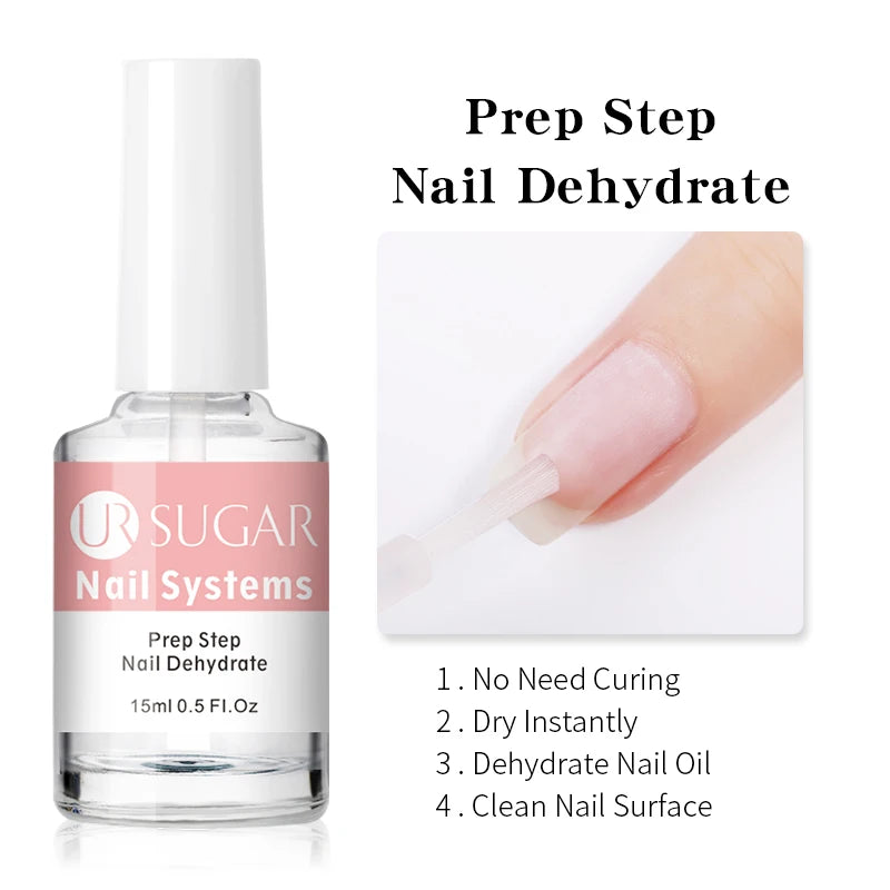 UR SUGAR 15ml 2Pcs/Set Nail-Primers Nail Prep Dehydrator Set No Need UV LED Lamp Manicures for Nail Art Gel Nail Polish Design