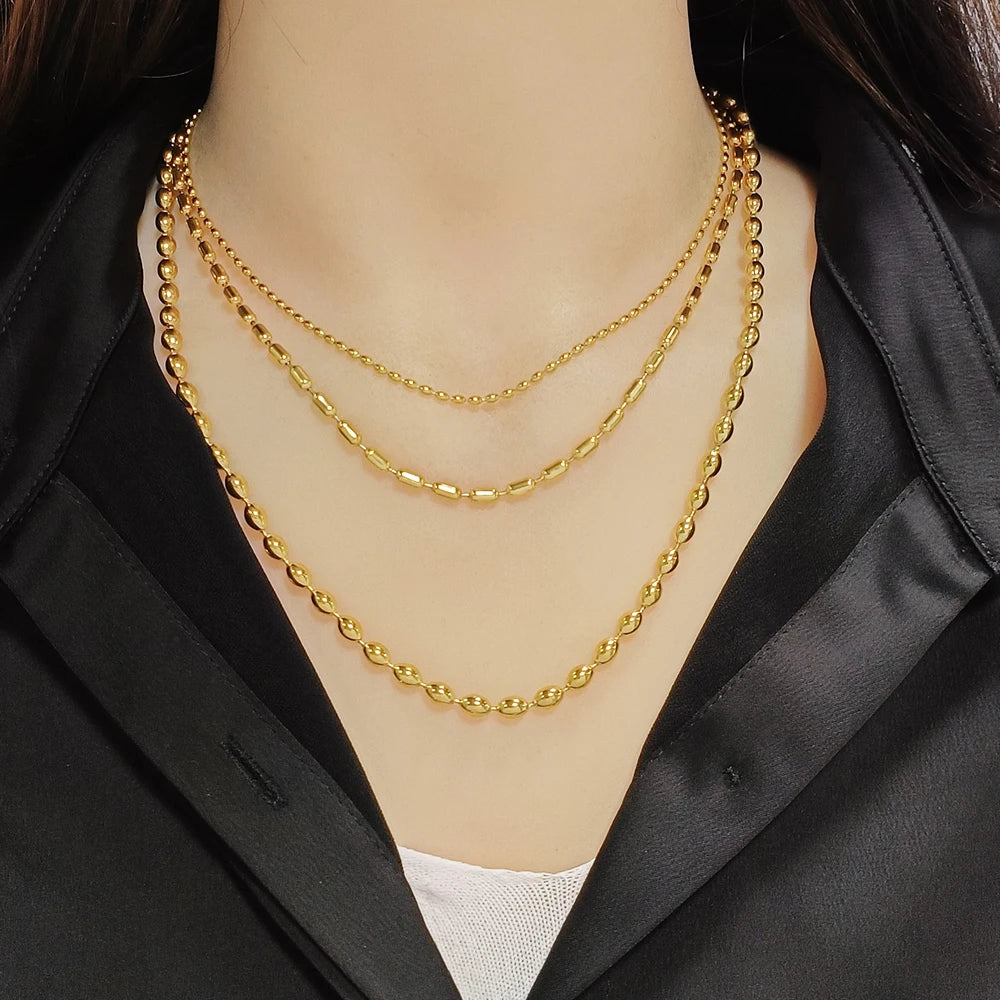 316 Stainless Steel Necklaces For Women Necklace Bead Necklace Choker Necklace Long Beads Chain Necklace Jewelry Gift Wholesale