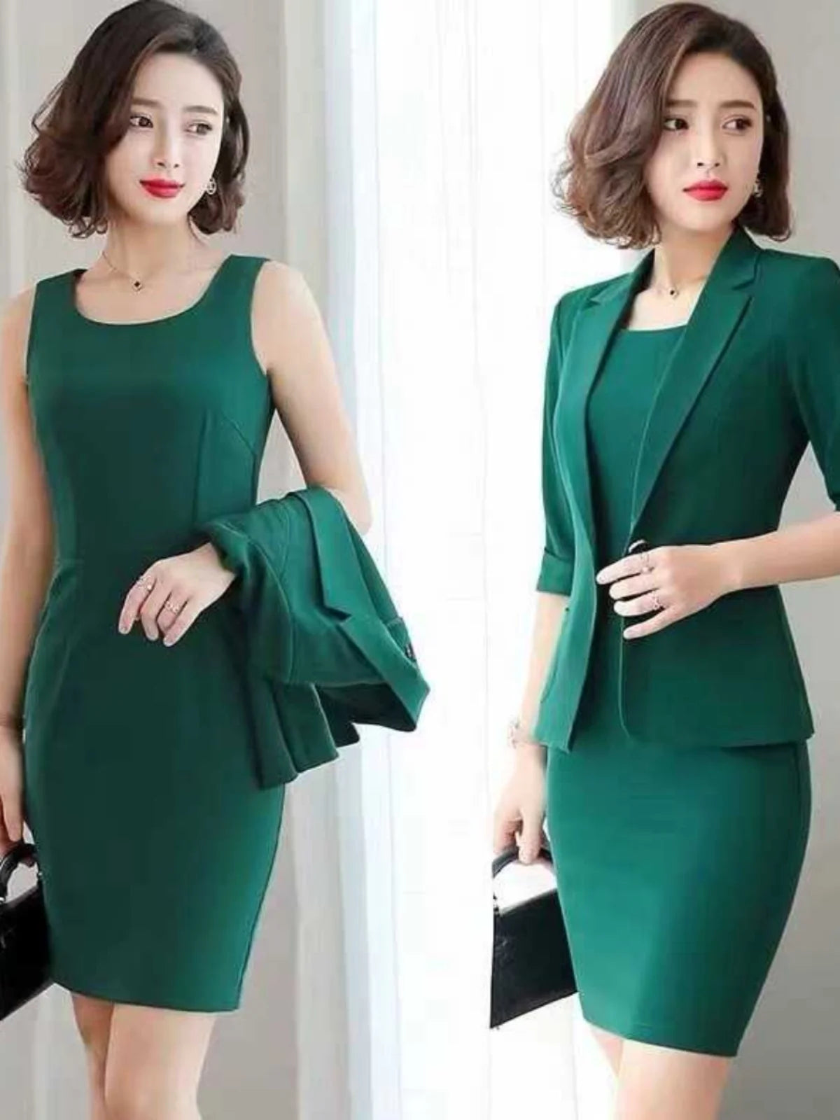 plus Size Women's Professional Suit Spring Autumn Two-Piece Set Slim Fit Fashionable Workwear Dress High Waist Pant Suit