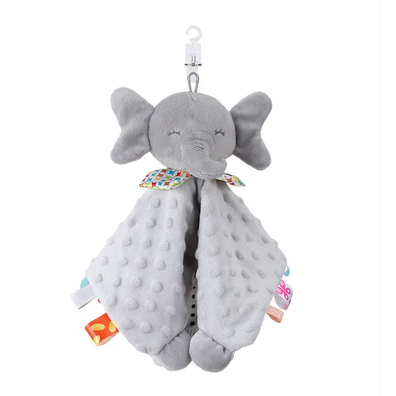 Elephant Baby Comforter Blanket Soft Appease Towel Baby Rattle Animals Toys Soothe Reassure Sleeping Towel Lathe HangingToddler